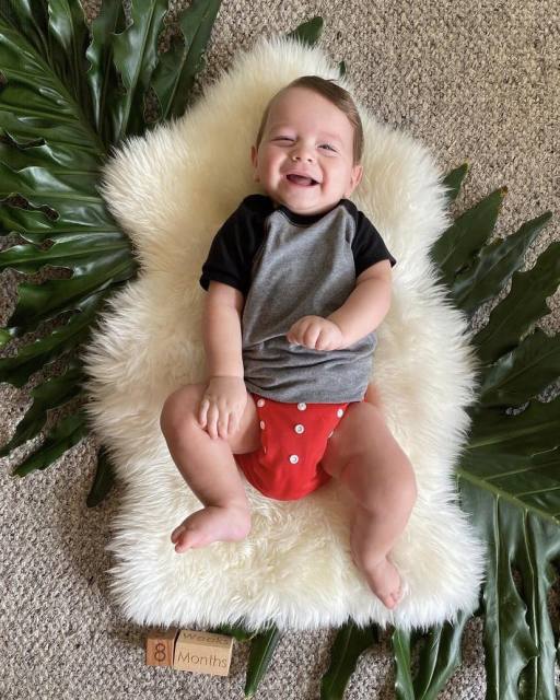 ALVABABY Reusable Cloth Diaper Cover with Double Gussets One Size-Red(DC-B07)