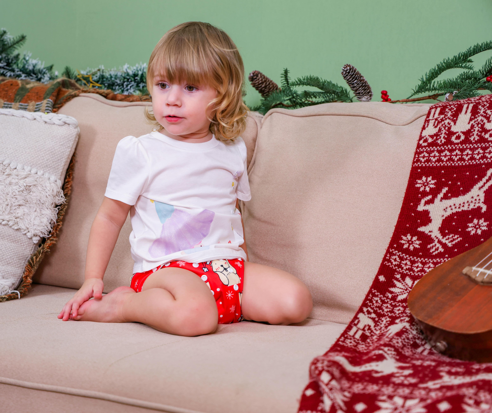 Christmas Cloth Diaper One Size Adjustable Reusable Diapers for Babies-(QD95A)