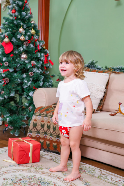 Christmas Cloth Diaper One Size Adjustable Reusable Diapers for Babies-Snowman(QD94A)