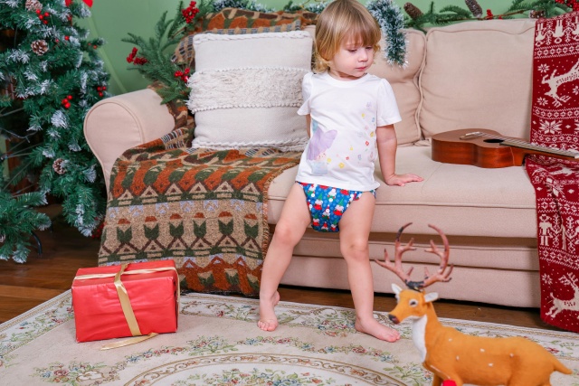 Christmas Cloth Diaper One Size Adjustable Reusable Diapers for Babies-Snowman(QD92A)