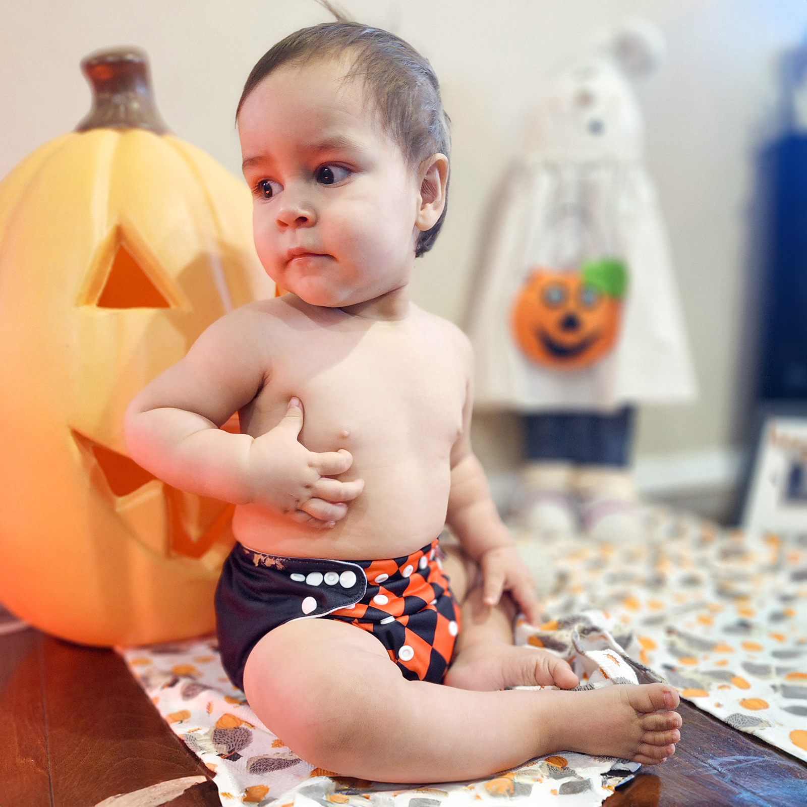 Halloween Cloth Diaper One Size Adjustable Reusable Diapers for Babies -Spooky(QD87A)