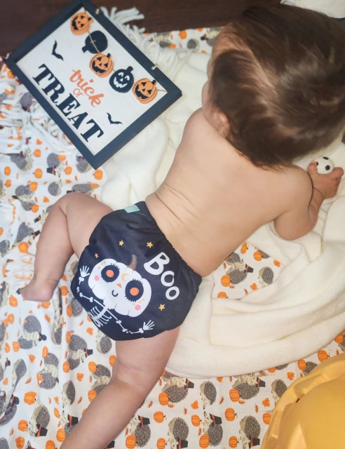 Halloween Cloth Diaper One Size Adjustable Reusable Diapers for Babies -Boo(QD85A)