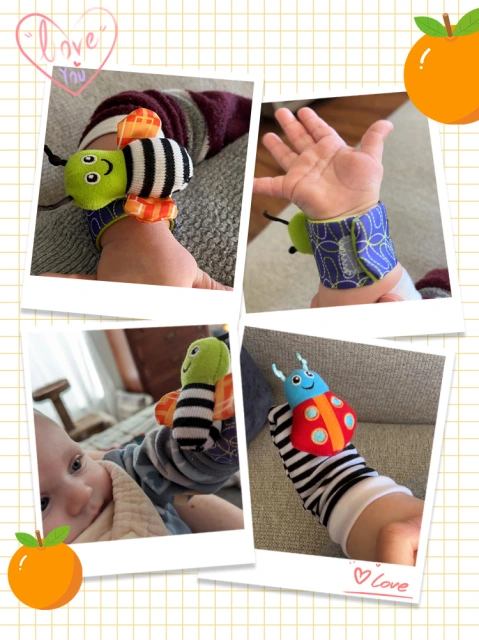 Baby Rattle Toys Baby Wrist Rattles and Foot Finders Set - Soft 