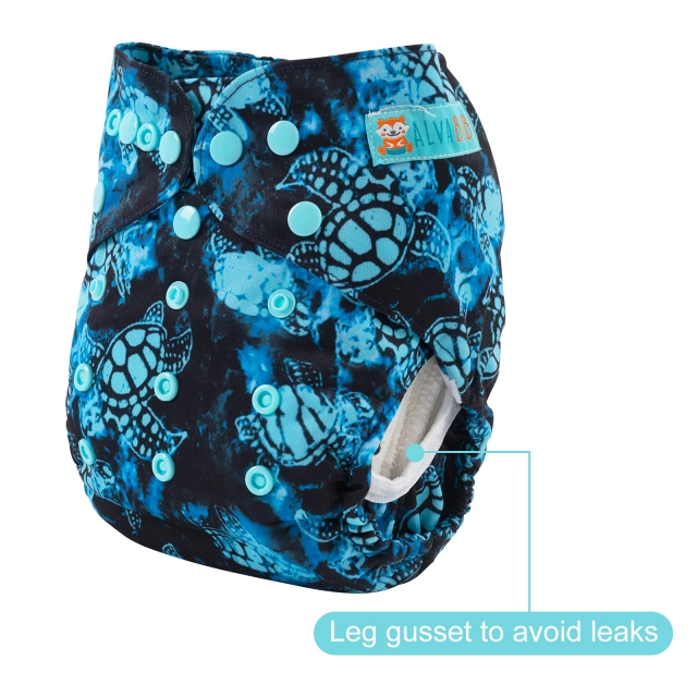 Reusable Cloth Diaper Cover with Snap Closure Cloth Diaper Shell for Prefold Flat or Fitted Diaper Inserts- Navy blue(DC-B25)