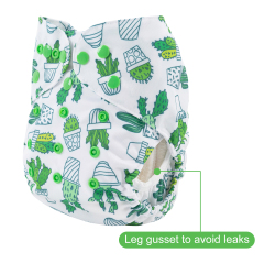 Reusable Cloth Diaper Cover with Snap Closure Cloth Diaper Shell for Prefold Flat or Fitted Diaper Inserts-Green(DC-B10)