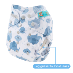 Reusable Cloth Diaper Cover with Snap Closure Cloth Diaper Shell for Prefold Flat or Fitted Diaper Inserts(DC-B09)