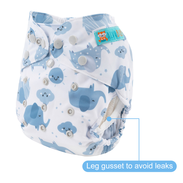Reusable Cloth Diaper Cover with Snap Closure Cloth Diaper Shell for Prefold Flat or Fitted Diaper Inserts(DC-B09)