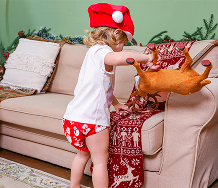 Christmas Cloth Diaper One Size Adjustable Reusable Diapers for Babies-Snowman(QD94A)