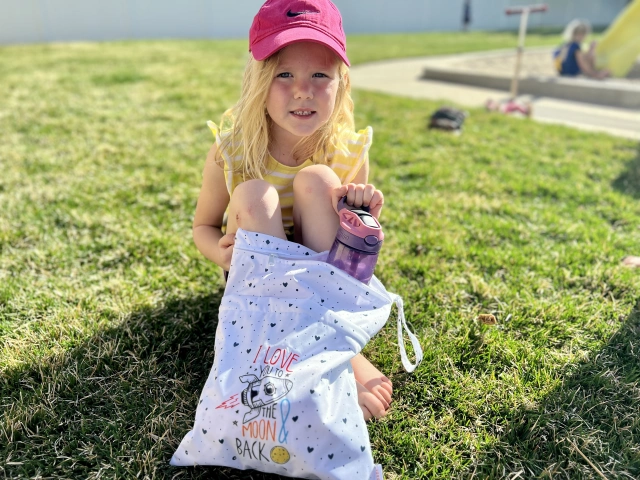 ALVABABY Diaper Wet/Dry Bag Waterproof Reusable with Two Zippered Pockets for Cloth Diapers, Swimsuits, Travel, and Gym (L-YD179A)