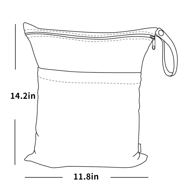 ALVABABY Diaper Wet/Dry Bag Waterproof Reusable with Two Zippered Pockets for Cloth Diapers, Swimsuits, Travel, and Gym (LD53A)