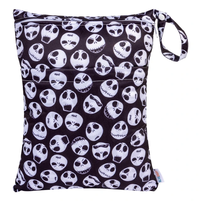 ALVABABY Diaper Wet/Dry Bag Waterproof Reusable with Two Zippered Pockets for Cloth Diapers, Swimsuits, Travel, and Gym(L-YA132)
