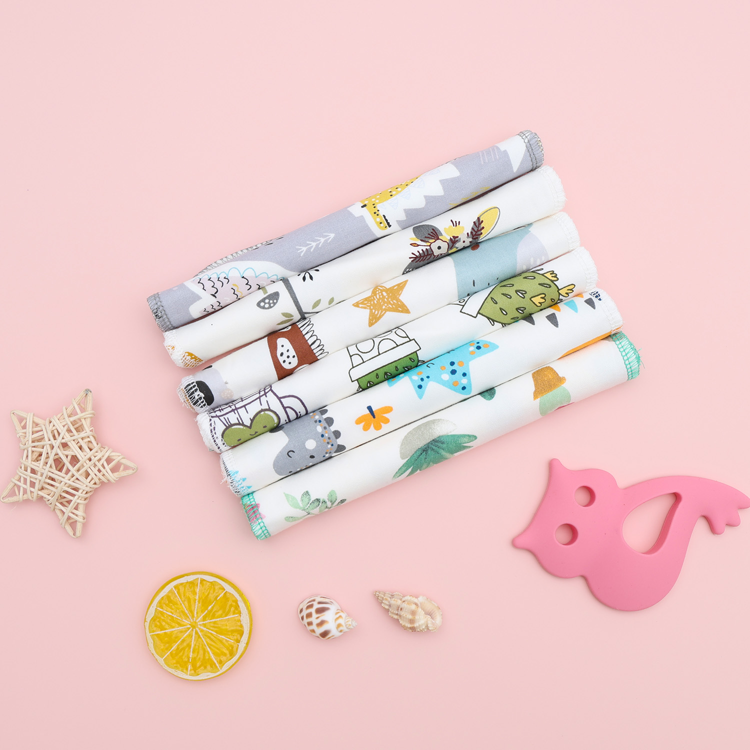 ALVABABY Baby Cotton&Bamboo Wipes Soft and Comfortable Saliva Towel (6BW10)