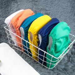 ALVABABY Solid Cloth Diaper - One Size Adjustable Washable & Reusable Diaper with Pocket for Babies (B37A Marrs Green)