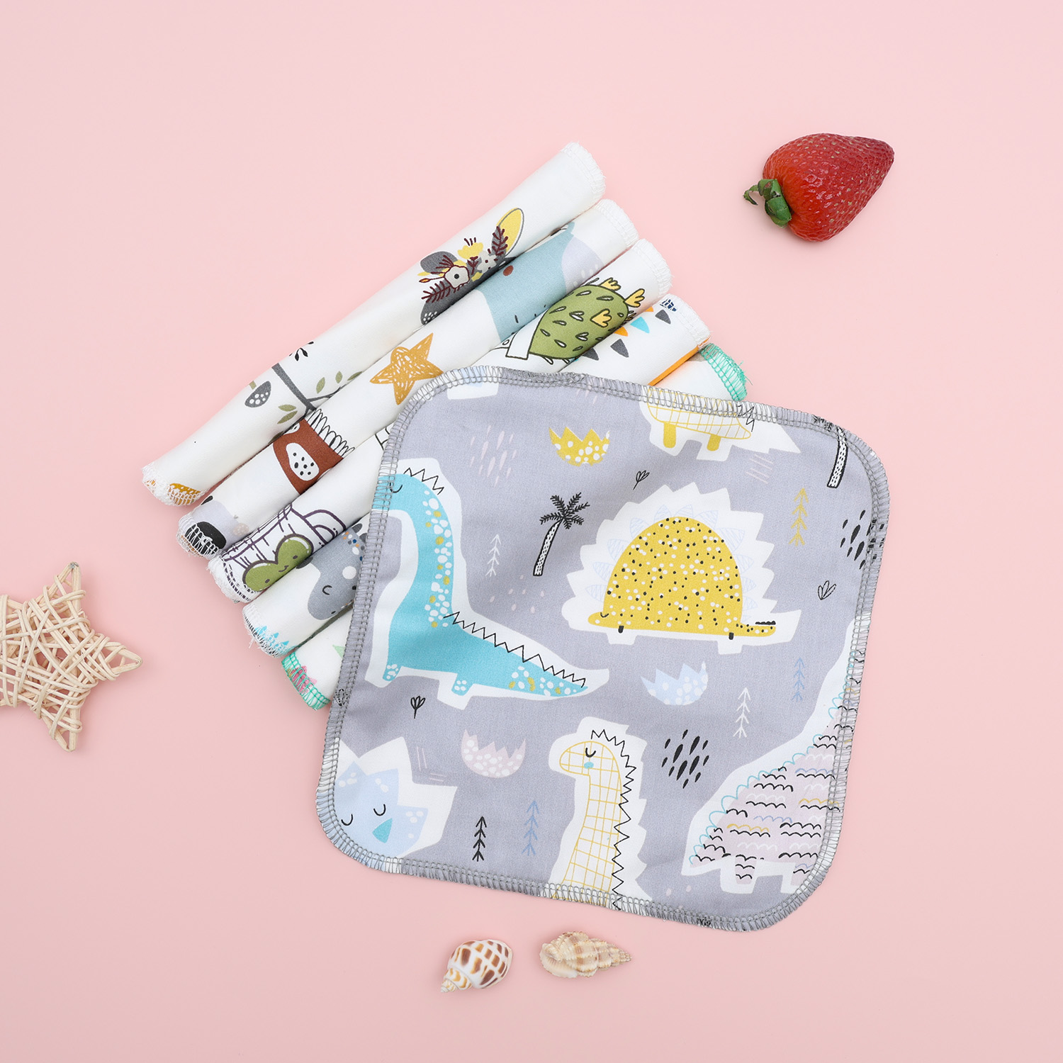 ALVABABY Baby Cotton&Bamboo Wipes Soft and Comfortable Saliva Towel (6BW10)