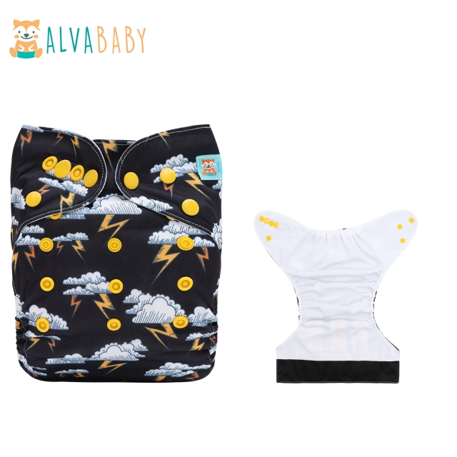 ALVABABY AWJ Lining Cloth Diaper with Tummy Panel for Babies  (WJT-ED23A)