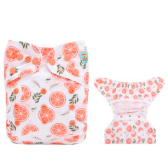 Reusable Cloth Diaper Cover with Snap Closure Cloth Diaper Shell for Prefold Flat or Fitted Diaper Inserts -Orange(DC-EW31A)