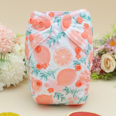 Newborn all In One Diaper with Pocket Sewn-in one Newborn 4-layer Bamboo blend insert-Lemon(SAO-EW28A)