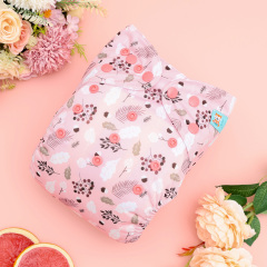 All In One Diaper with Pocket Sewn-in one 4-layer Bamboo blend insert-Flowers(AO-EW30A)