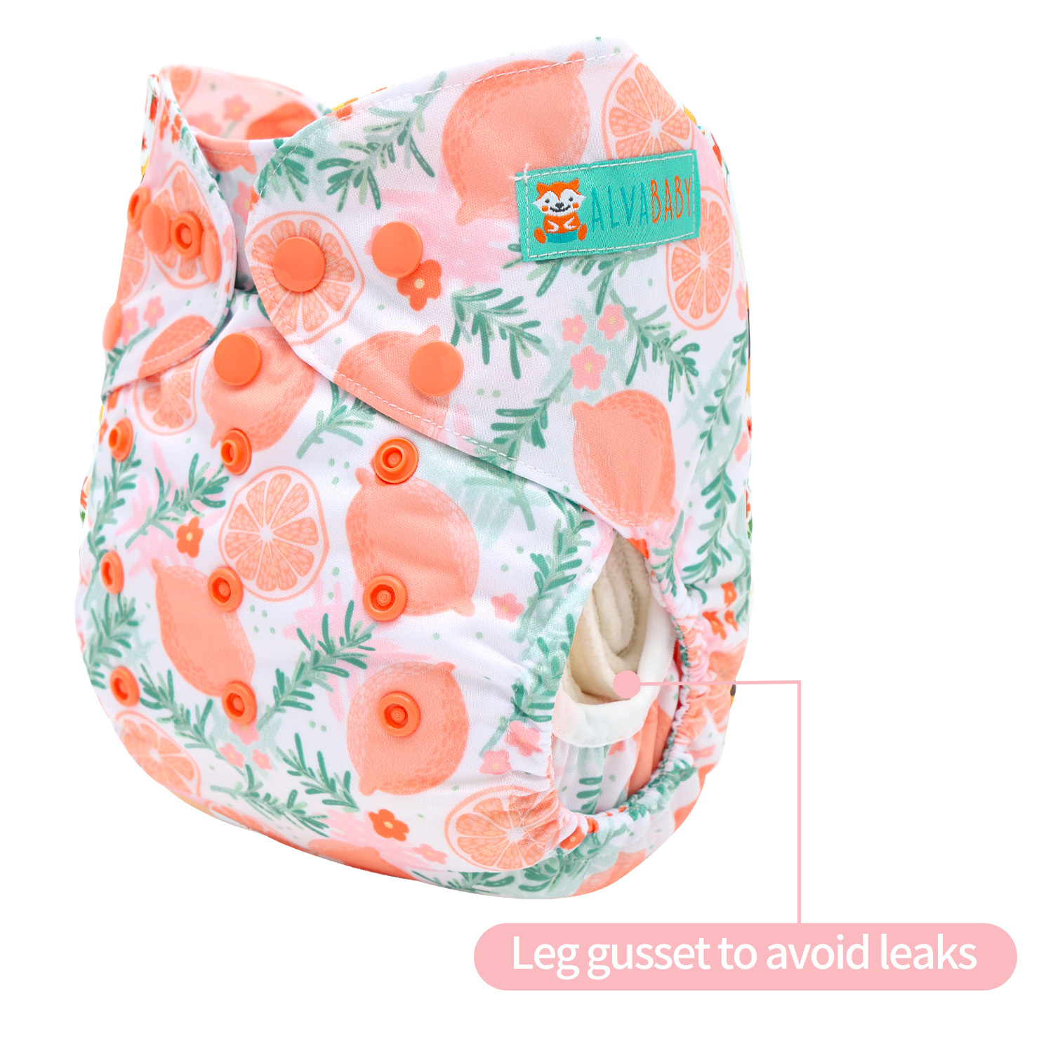 Reusable Cloth Diaper Cover with Snap Closure Cloth Diaper Shell for Prefold Flat or Fitted Diaper Inserts -Lemon(DC-EW28A)