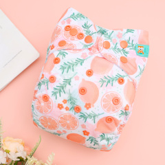 All In One Diaper with Pocket Sewn-in one 4-layer Bamboo blend insert-Lemon(AO-EW28A)