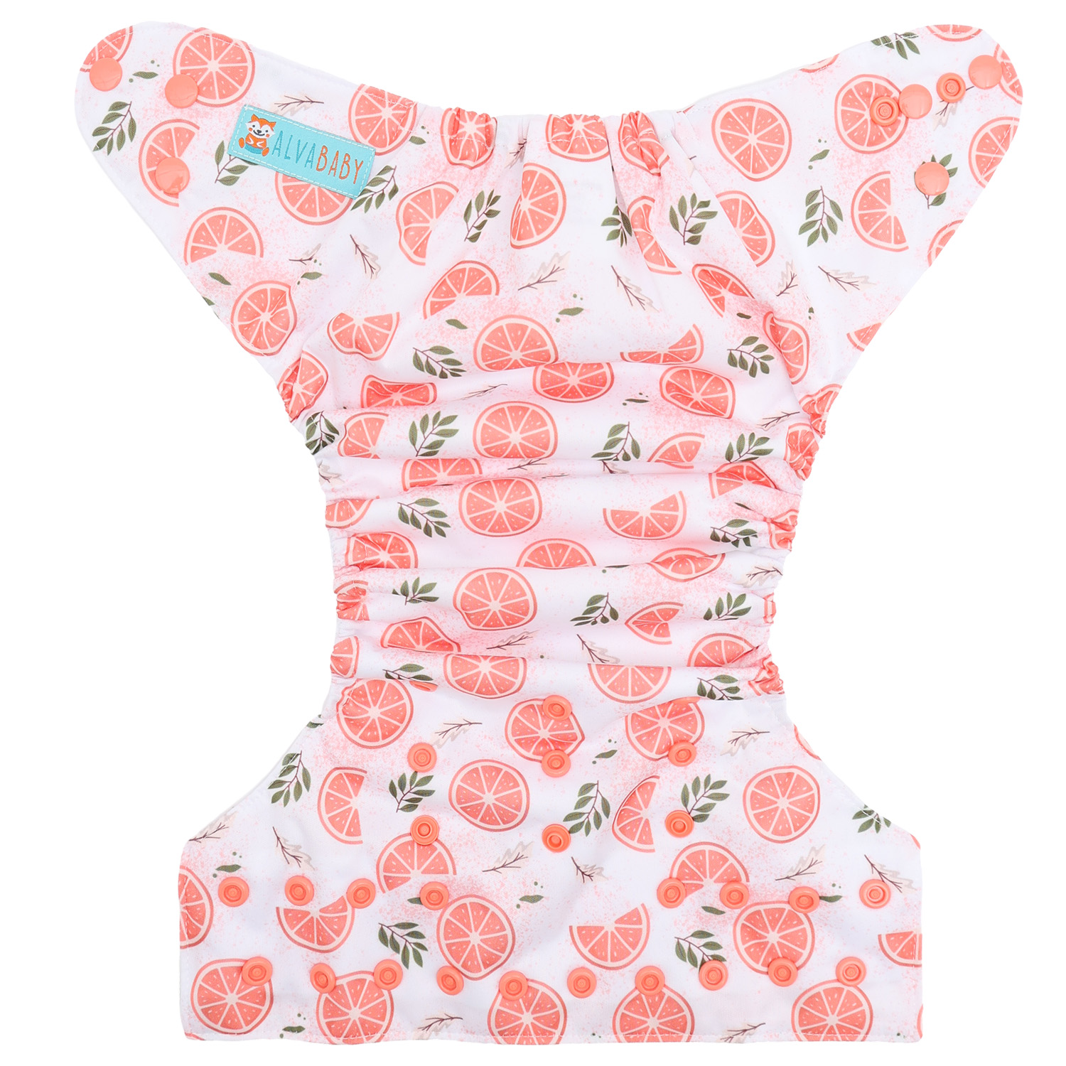 ALVABABY AWJ Lining Cloth Diaper with Tummy Panel for Babies -Orange (WJT-EW31A)