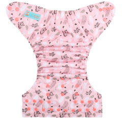ALVABABY AWJ Lining Cloth Diaper with Tummy Panel for Babies -Flowers (WJT-EW30A)
