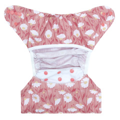 Reusable Cloth Diaper Cover with Snap Closure Cloth Diaper Shell for Prefold Flat or Fitted Diaper Inserts -Flowers(DC-EW29A)