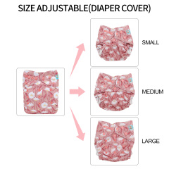 Reusable Cloth Diaper Cover with Snap Closure Cloth Diaper Shell for Prefold Flat or Fitted Diaper Inserts -Flowers(DC-EW29A)