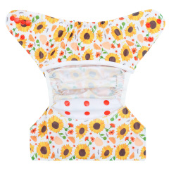 Reusable Cloth Diaper Cover with Snap Closure Cloth Diaper Shell for Prefold Flat or Fitted Diaper Inserts -Sunflower(DC-EW33A)