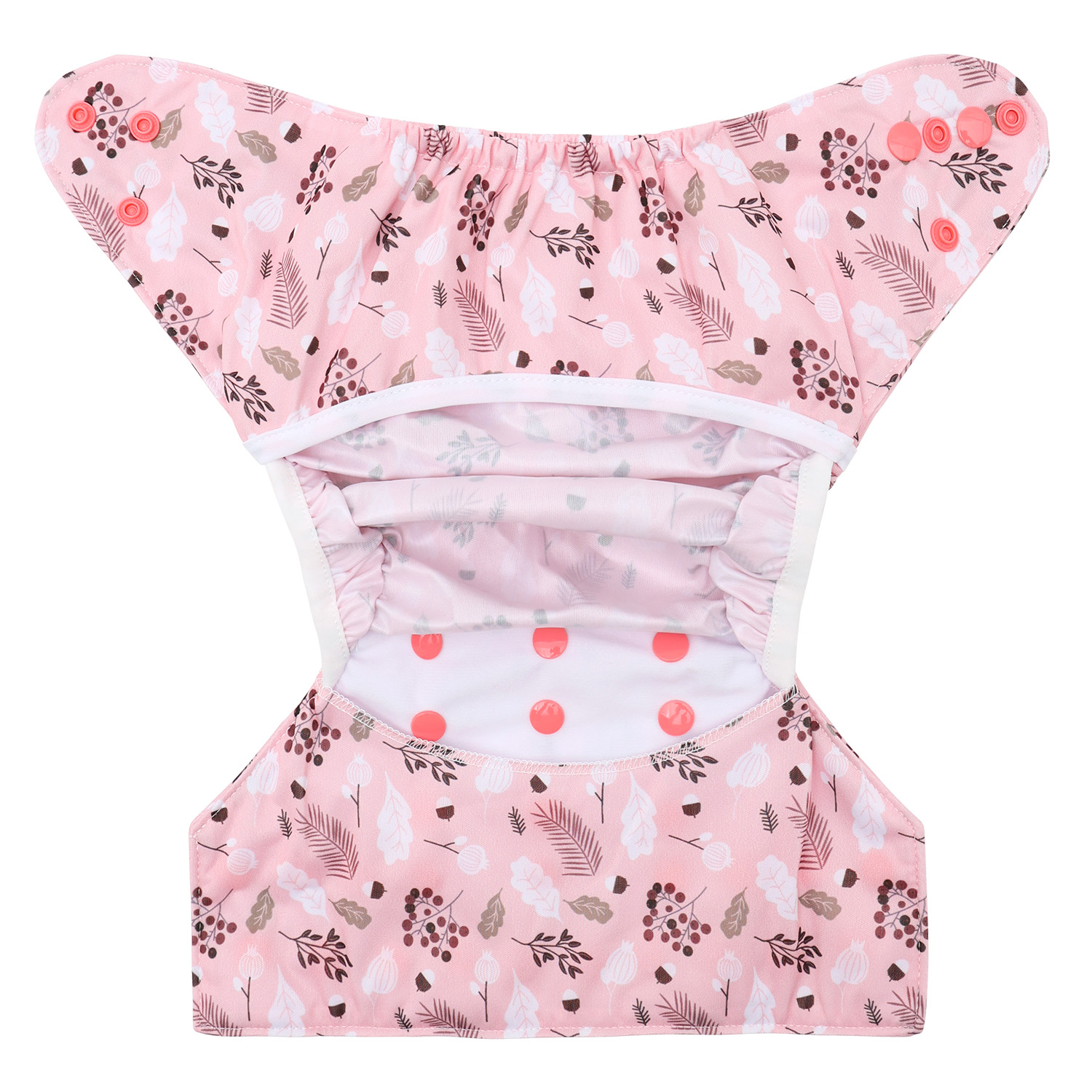 Reusable Cloth Diaper Cover with Snap Closure Cloth Diaper Shell for Prefold Flat or Fitted Diaper Inserts -Flowers(DC-EW30A)