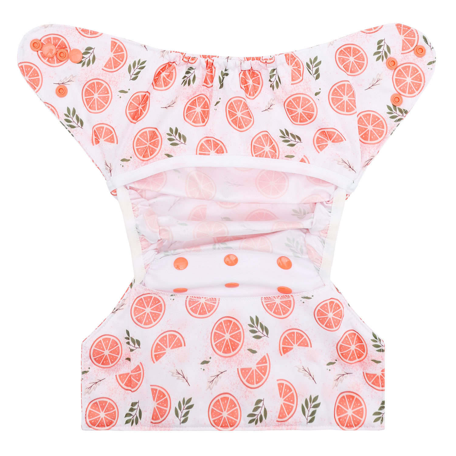 Reusable Cloth Diaper Cover with Snap Closure Cloth Diaper Shell for Prefold Flat or Fitted Diaper Inserts -Orange(DC-EW31A)