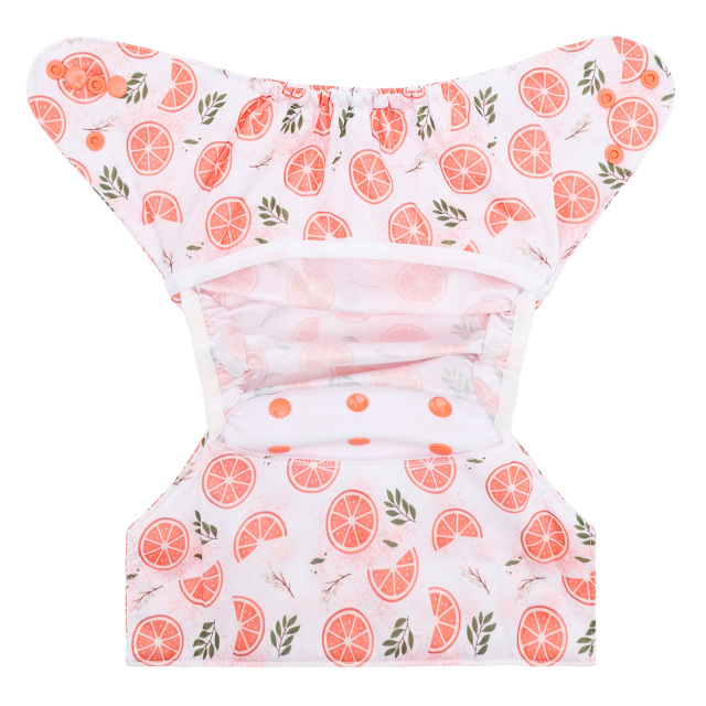 Reusable Cloth Diaper Cover with Snap Closure Cloth Diaper Shell for Prefold Flat or Fitted Diaper Inserts -Orange(DC-EW31A)