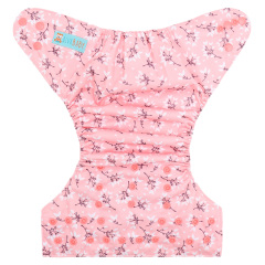 ALVABABY AWJ Lining Cloth Diaper with Tummy Panel for Babies -Flowers (WJT-EW32A)