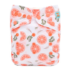 ALVABABY AWJ Lining Cloth Diaper with Tummy Panel for Babies -Orange (WJT-EW31A)