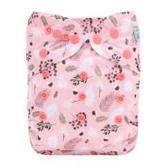 ALVABABY AWJ Lining Cloth Diaper with Tummy Panel for Babies -Flowers (WJT-EW30A)