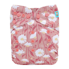 ALVABABY AWJ Lining Cloth Diaper with Tummy Panel for Babies -Flowers (WJT-EW29A)