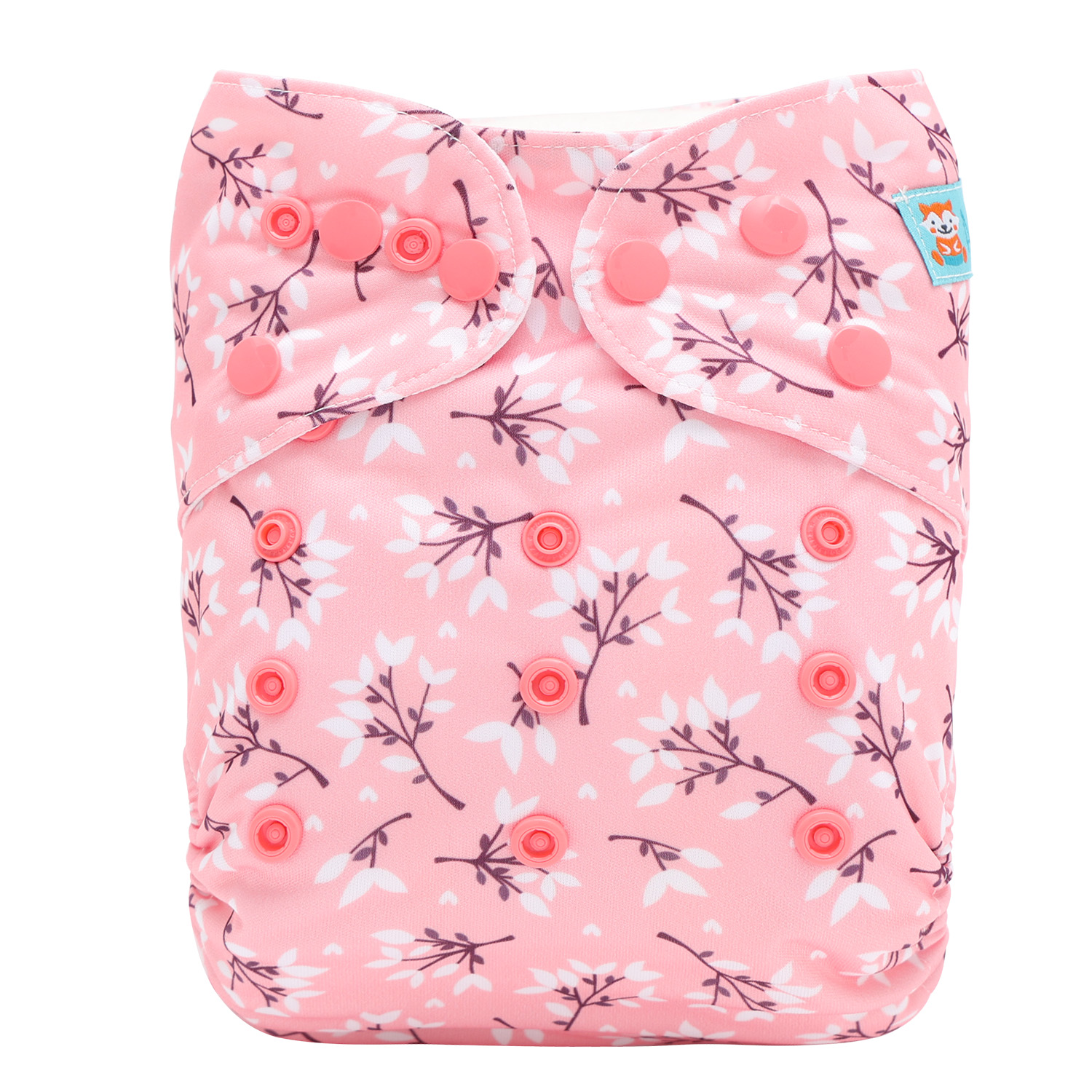 ALVABABY AWJ Lining Cloth Diaper with Tummy Panel for Babies -Flowers (WJT-EW32A)