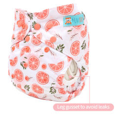 Reusable Cloth Diaper Cover with Snap Closure Cloth Diaper Shell for Prefold Flat or Fitted Diaper Inserts -Orange(DC-EW31A)