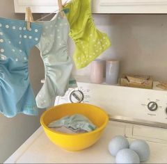 ALVABABY Solid Cloth Diaper - One Size Adjustable Washable & Reusable Diaper with Pocket for Babies (B04A Light blue)