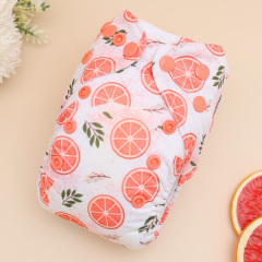 Newborn all In One Diaper with Pocket Sewn-in one Newborn 4-layer Bamboo blend insert-Orange(SAO-EW31A)
