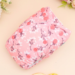 Newborn all In One Diaper with Pocket Sewn-in one Newborn 4-layer Bamboo blend insert-Flowers(SAO-EW32A)