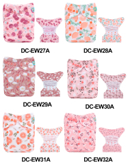 (Multi-Packs) Printed Cloth Diaper Covers with Snap Closure One Size Cloth Diaper Shell for Prefold Flat or Fitted Diaper Inserts