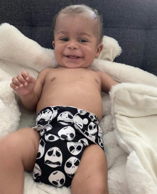 All In One Diaper with Pocket Sewn-in one 4-layer Bamboo blend insert - Skull (AO-YA132A)