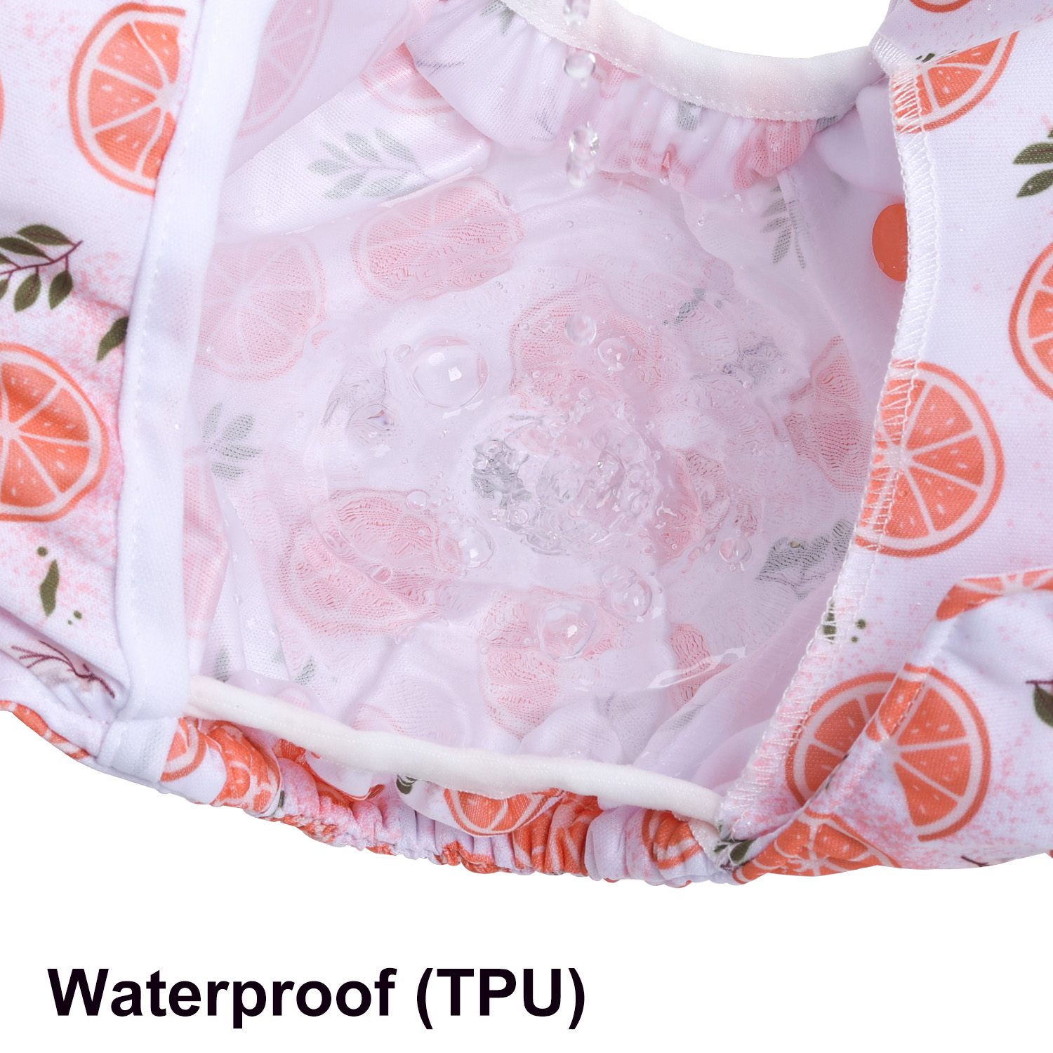 Reusable Cloth Diaper Cover with Snap Closure Cloth Diaper Shell for Prefold Flat or Fitted Diaper Inserts -Orange(DC-EW31A)