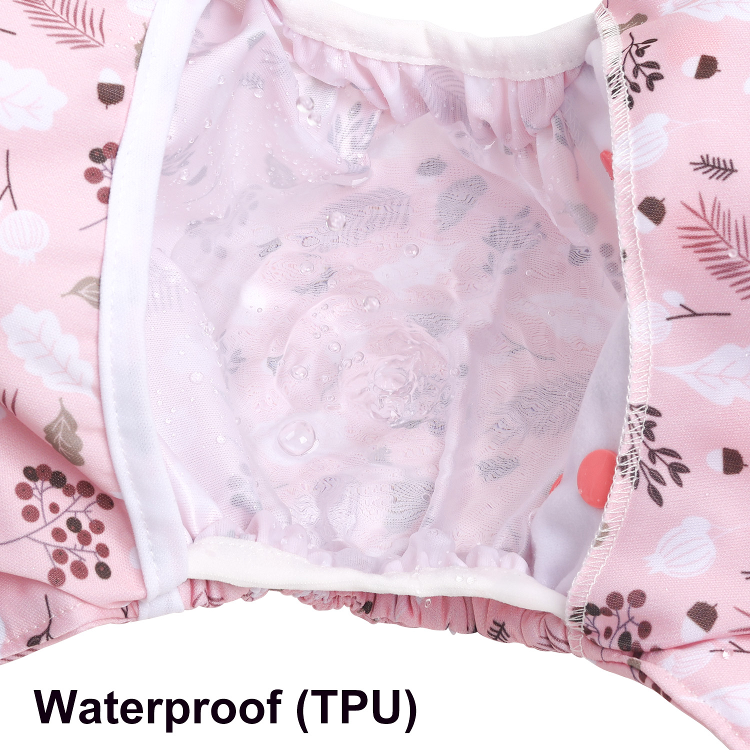 Reusable Cloth Diaper Cover with Snap Closure Cloth Diaper Shell for Prefold Flat or Fitted Diaper Inserts -Flowers(DC-EW30A)