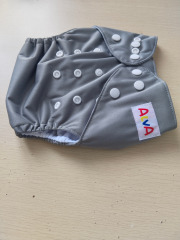 ALVA Solid Cloth Diaper - One Size Adjustable Washable & Reusable Diaper with Pocket for Babies (B29A Grey)