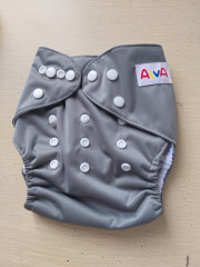ALVA Solid Cloth Diaper - One Size Adjustable Washable & Reusable Diaper with Pocket for Babies (B29A Grey)