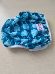 ALVA One Size Printed Swim Diaper -Cute Blue whale(SW18A)