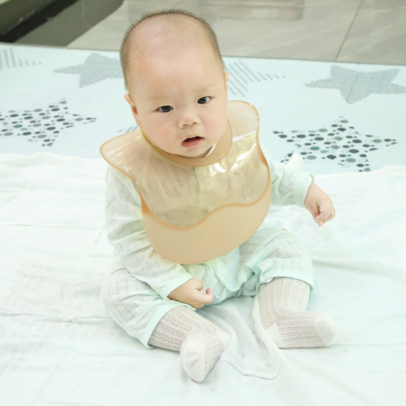 2-Pack Food-Grade Silicone Baby Bibs Lightweight Design Eases Pressure Bruising for Infants & Toddlers (SI0304A)