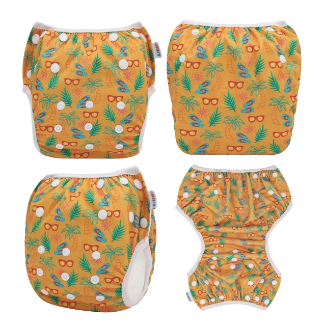 ALVABABY One Size Positioning  Printed Swim Diaper -(SWD-BS100A)
